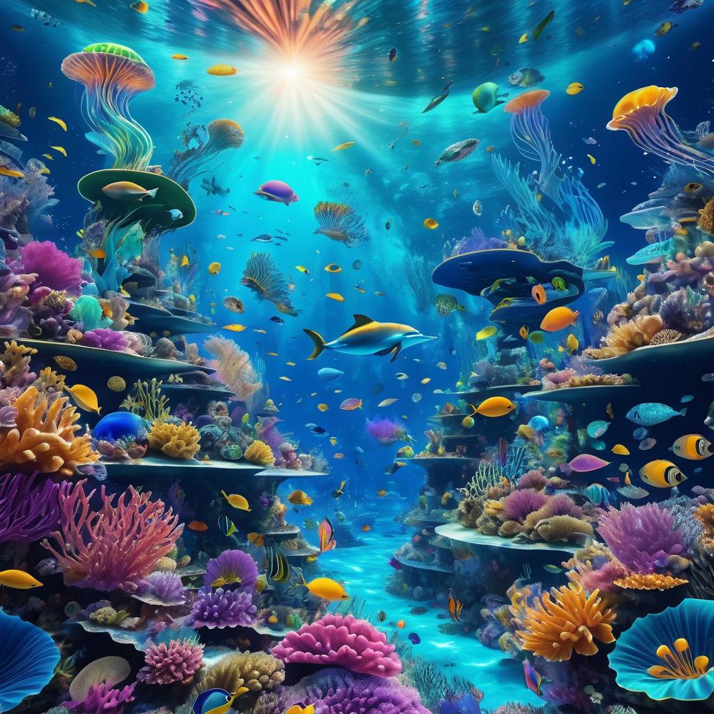 Surreal Underwater Realm with Vibrant Colors