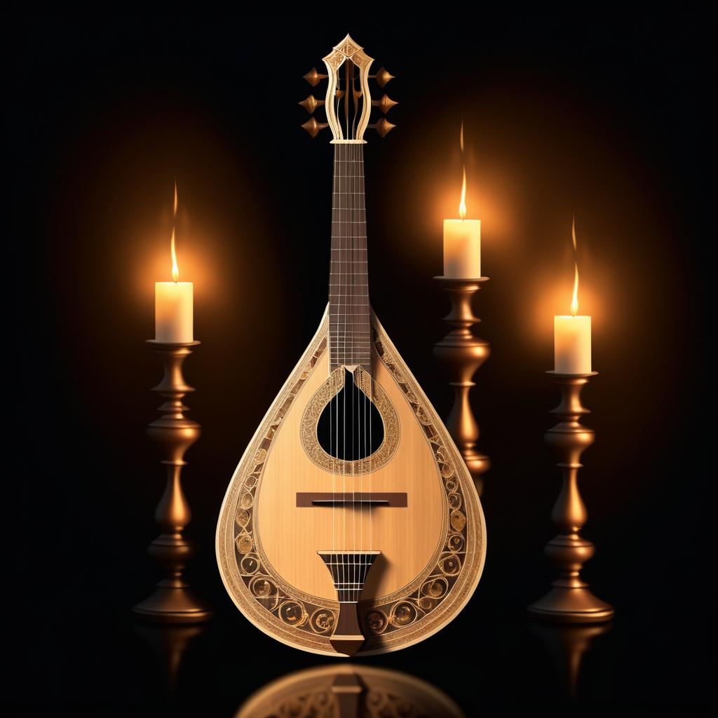 Elegant Renaissance Lute in Candlelight