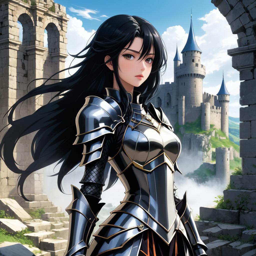 Demonic Knight in Castle Ruins Art