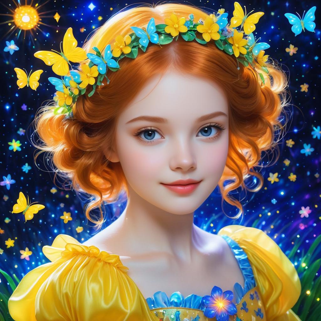 Dreamy Portrait of a Girl with Butterflies