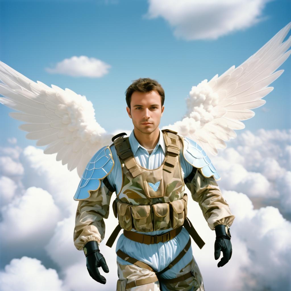 Heavenly Warrior: European Angel in Flight