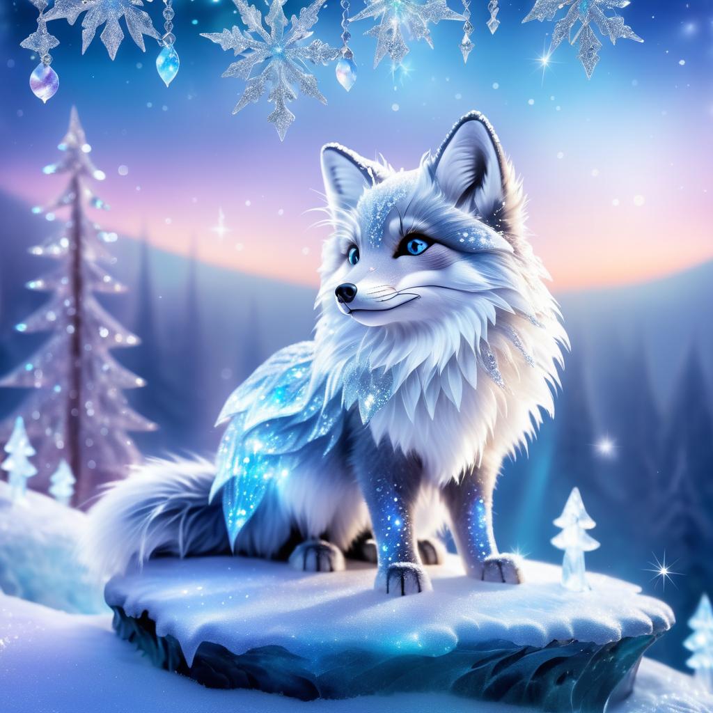 Enchanted Winter Wonderland with Silver Fox