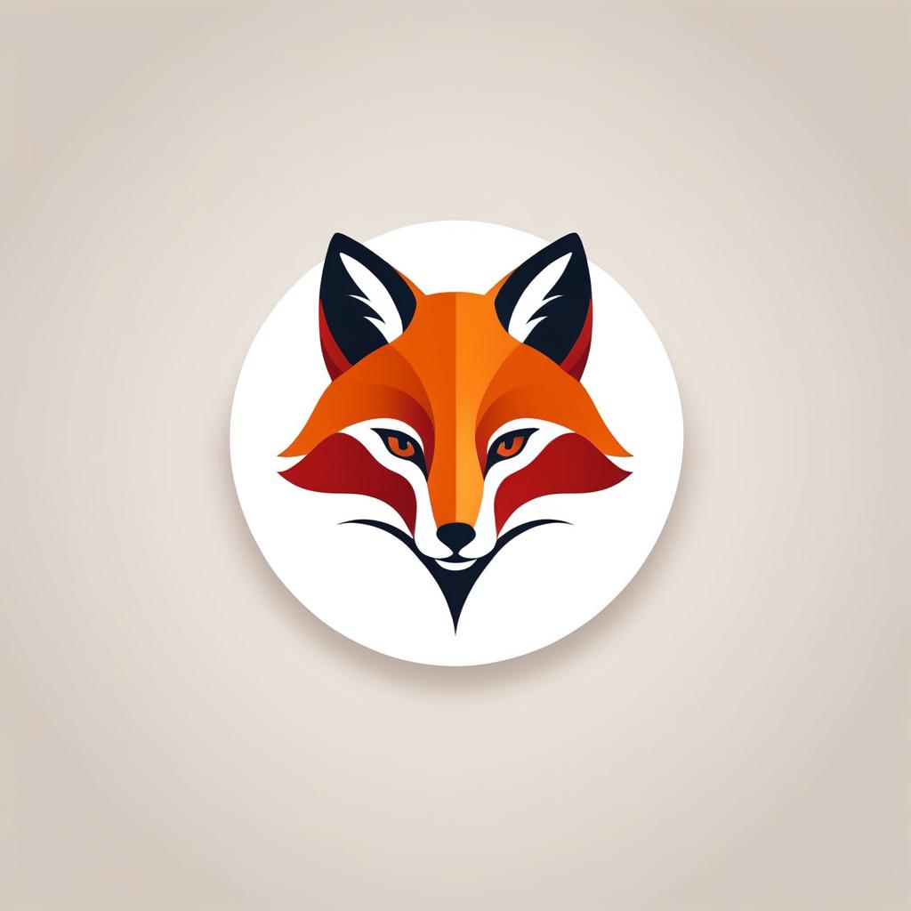 Minimalist Red Fox Logo Design Concept