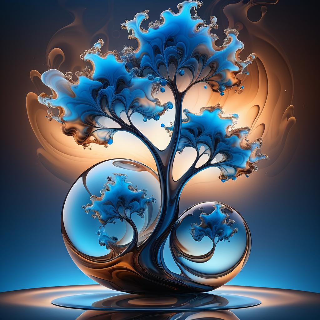 Dreamy Smoky Tree with Abstract Elements