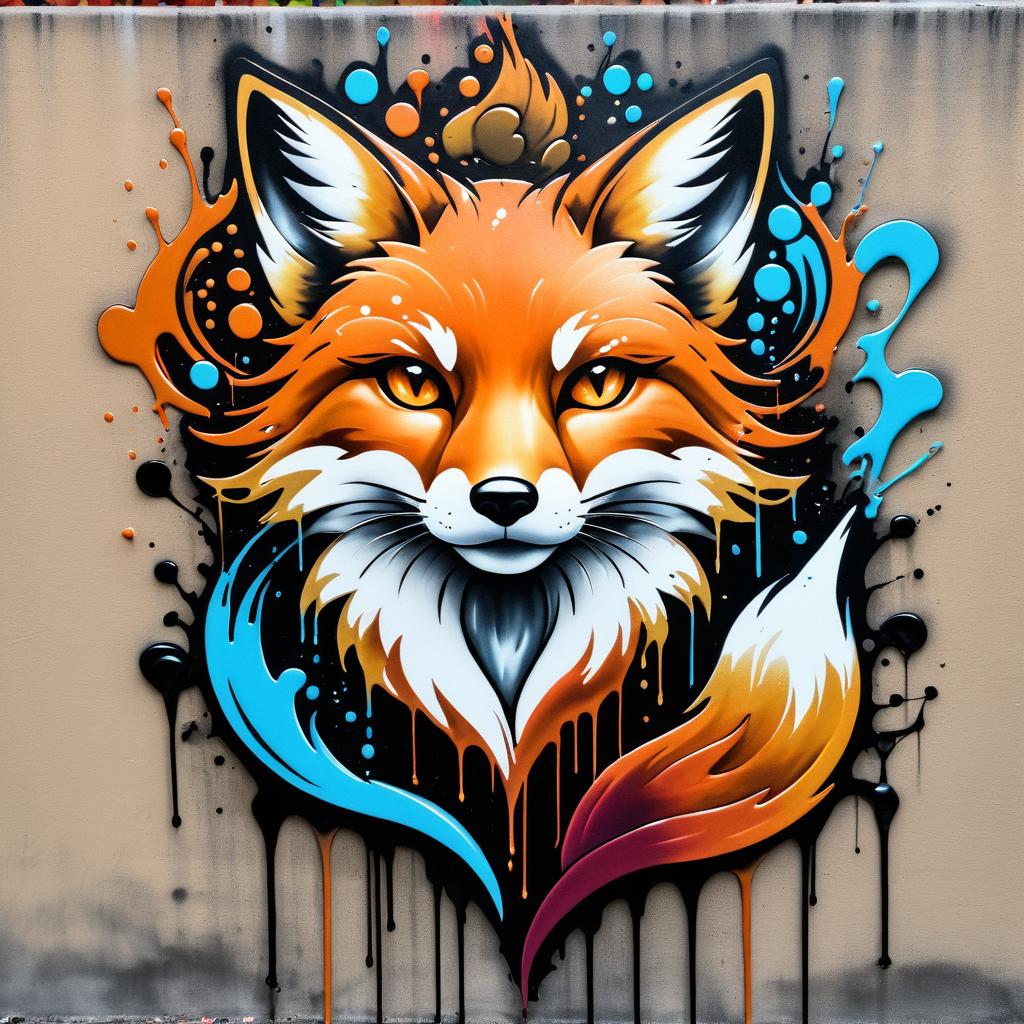 Vivid Fox Siren Street Art Creation