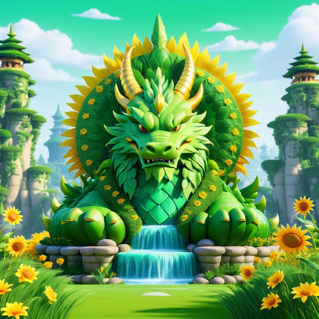 Fierce Dragon Throne in Blooming Landscape