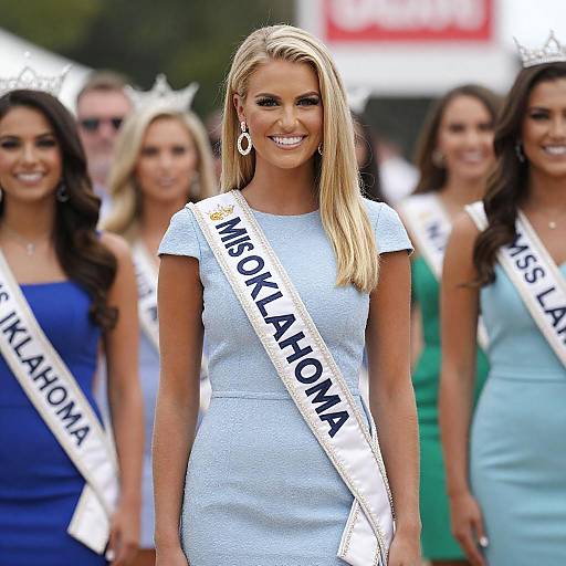 Portrait of Miss Oklahoma in a Crowded Setting