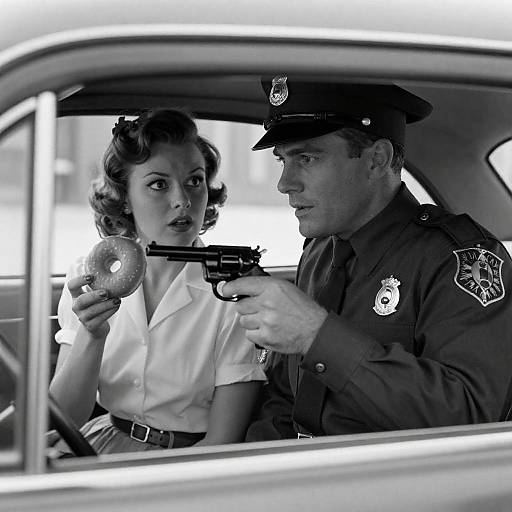 Vintage 1940s Movie Scene in B&W