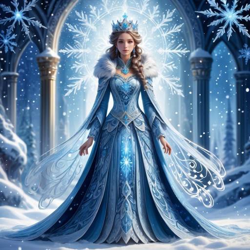 Mystical Ice Queen in Enchanted Snow