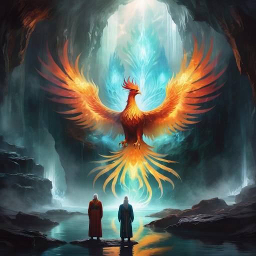 Mystical Phoenix in a Cavern Encounter