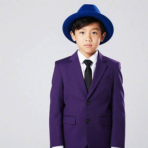 Stylish Boy in Purple Suit