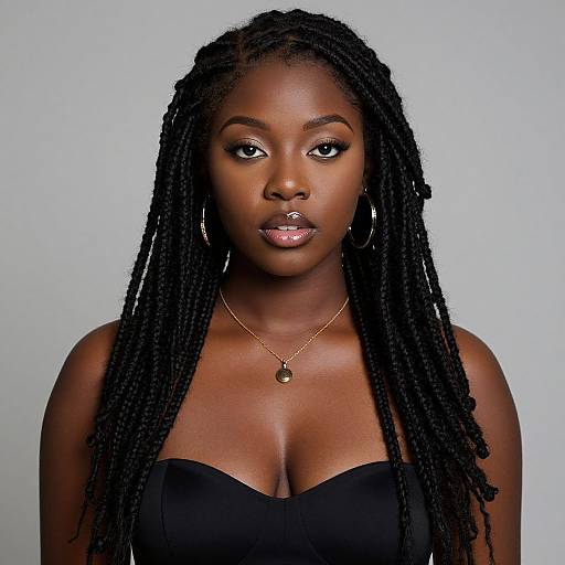 Realistic Dark-Skinned Woman with Dreadlocks