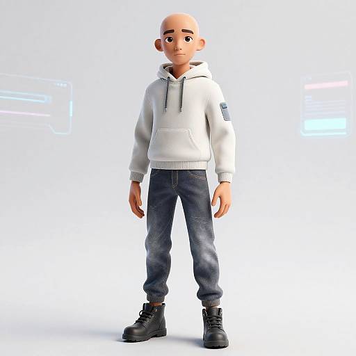 Futuristic Stylized AI Humanoid Avatar