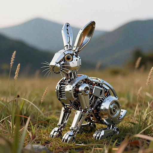 Mechanized Rabbit in Nature's Embrace
