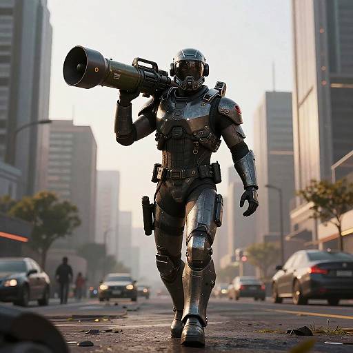 Futuristic Riot Trooper in Dystopia