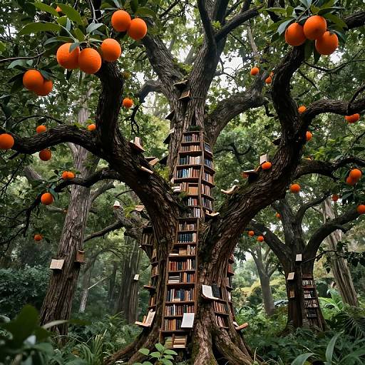 Sentient Trees with Hidden Libraries