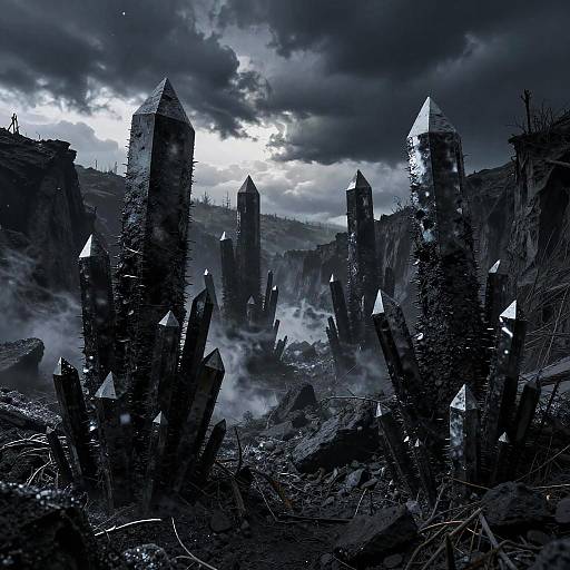 Molten Ravine with Obsidian Spires