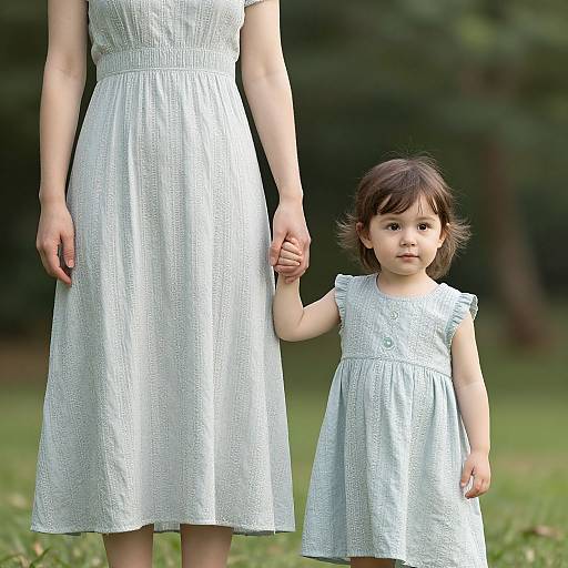Woman and Child in Matching Dresses