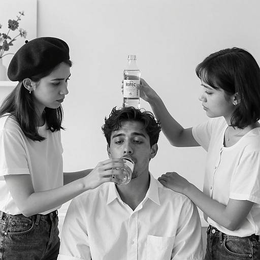 Intimate Moment: A Black-and-White Scene