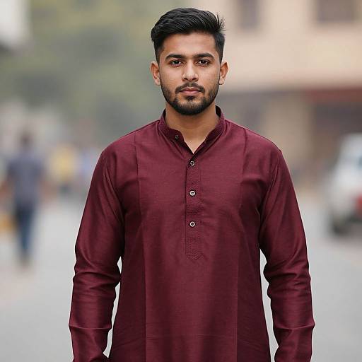 Maroon Indo Western Sherwani Portrait