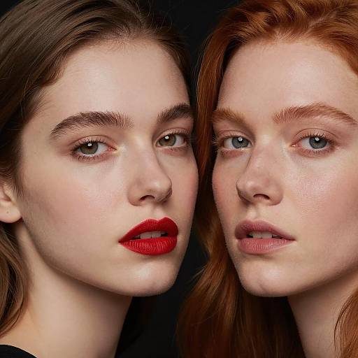 Close-Up Portrait of Two Women