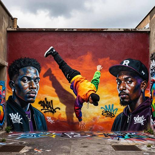 Vibrant Breakdancer Alley Mural