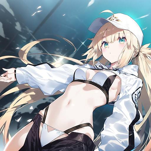 Illustration of Artoria caster (swimsuit) (fate), fate (series) in the style of Yuugen