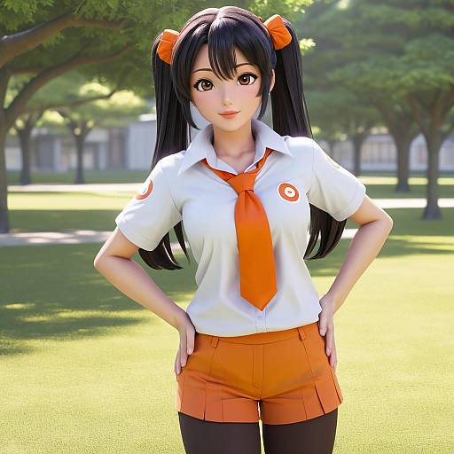 Sugimori Style Dark-Skinned Schoolgirl