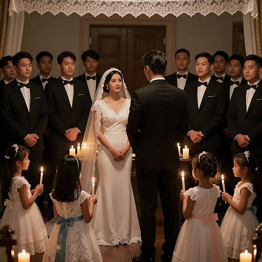 Intimate Indoor Wedding Ceremony Scene