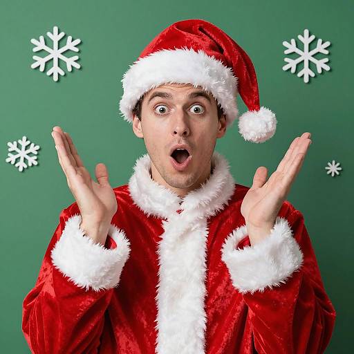 Surprised Santa in Holiday Cheer