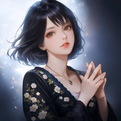 Micaiah in Elegant Black Dress Portrait