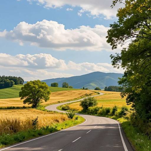 Scenic Winding Country Road Landscape