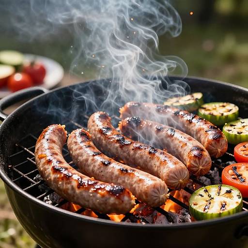 Grilled Calabresa Sausage Picnic Scene