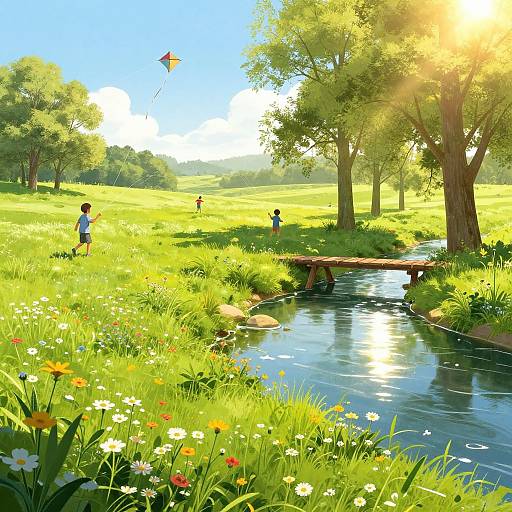 Lush Summer Countryside Scene