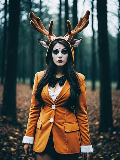 Woman in Bambi Halloween Costume