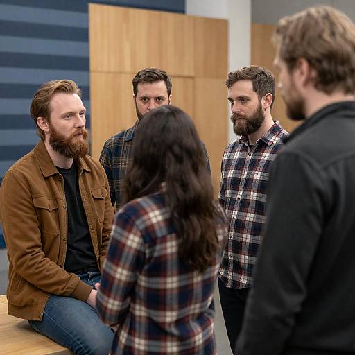 Group Discussion in Modern Indoor Space