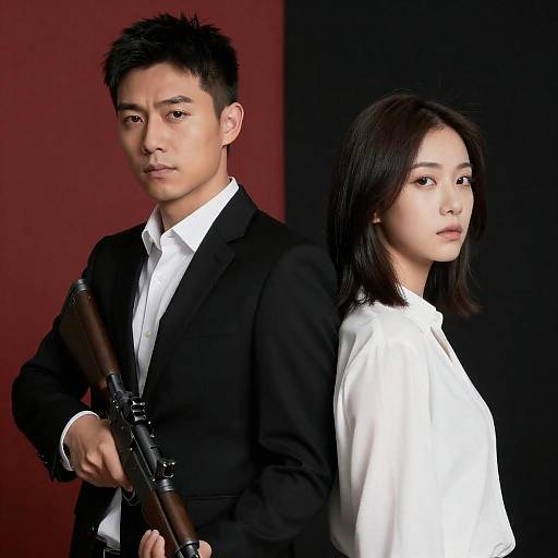 Dramatic Portrait of a Serious Couple