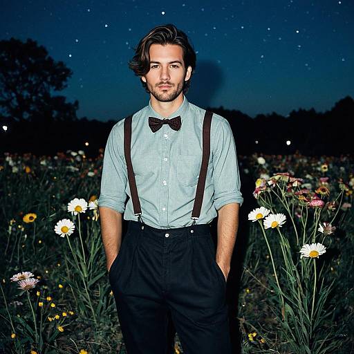 Male Portrait in Nighttime Wonderland