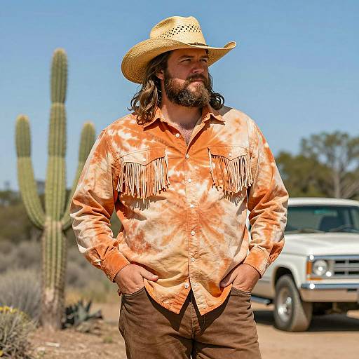 Plus Size Man in Woodstock Vibe