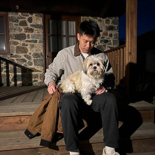 Nighttime Relaxation with Fluffy Companion