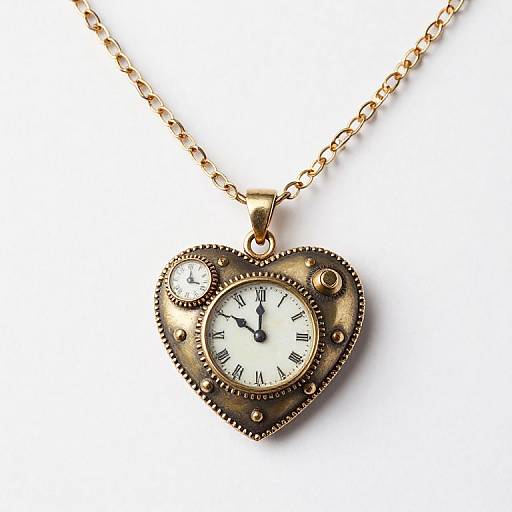 Steampunk Heart Clock Necklace