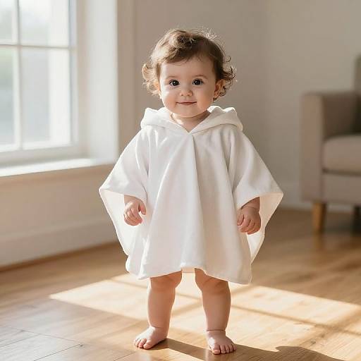 Confident Baby Girl in Cozy Poncho