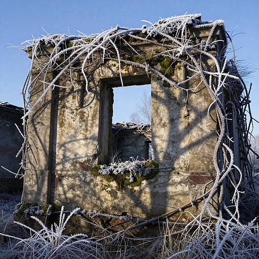 Frosted Ancient Ruins at Dawn