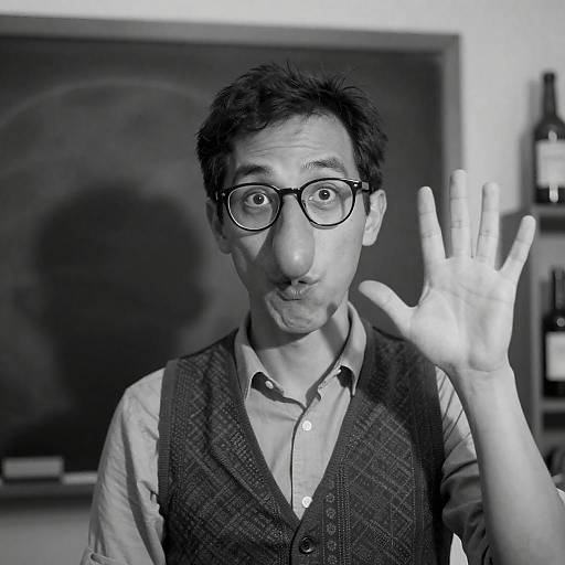 Exaggerated Caricature Portrait in Monochrome