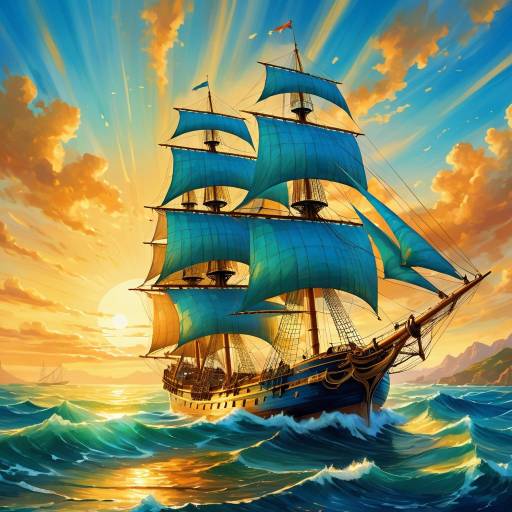 Historic Sailing Ship at Sunset