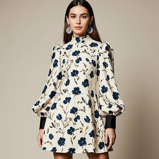 Contemporary Woman in Floral A-line Dress