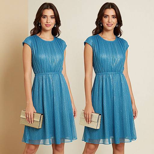 Elegant Woman in Blue Dress