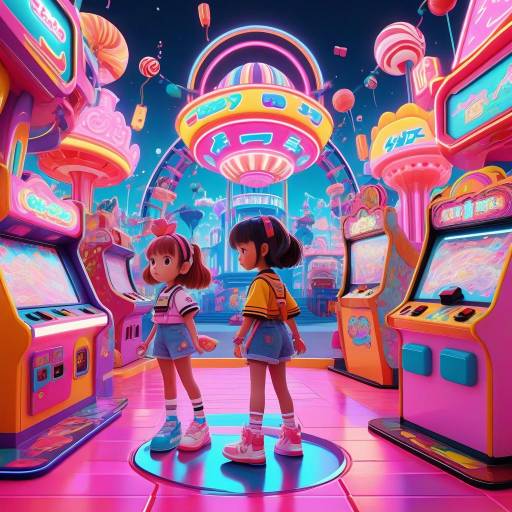 Nostalgic 90s Amusement Park Adventure
