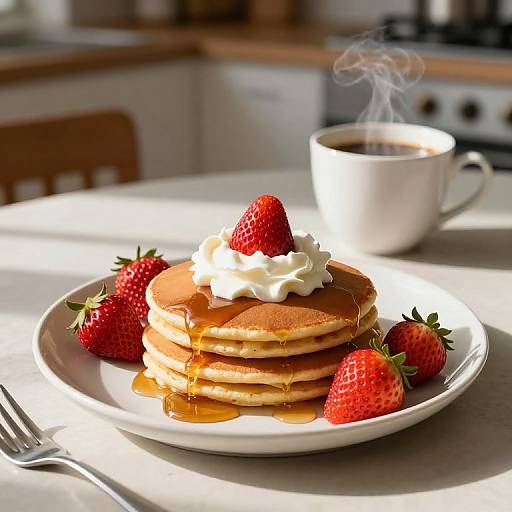 Cozy Morning Pancakes and Coffee