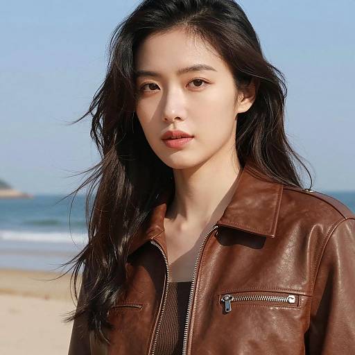 Confident Woman in Stylish Beach Fashion